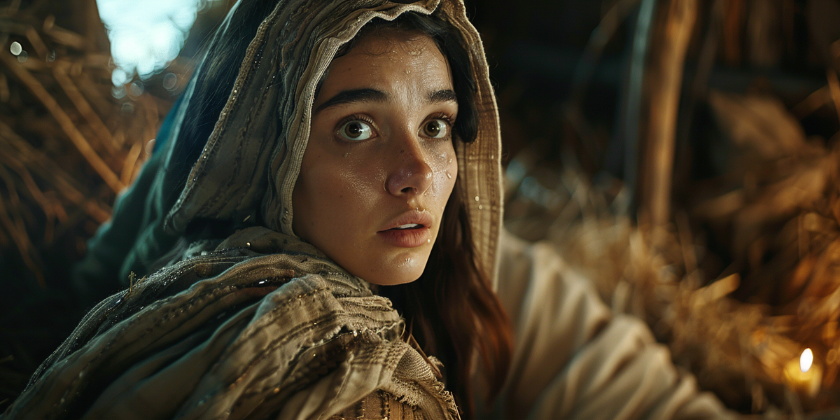 Mary at the manger
